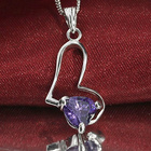 Srebrna Zawieszka Serce z Fioletowym Kamieniem