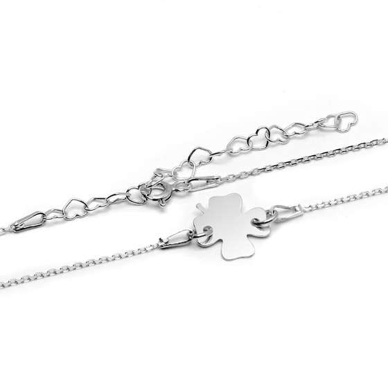 Srebrny Naszyjnik Koniczynka Celebrytka Ankier