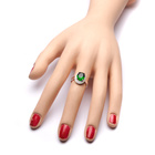 Srebrny Pierścionek z Zieloną Cyrkonią