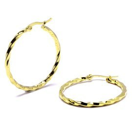 Złote Kolczyki Koła ze Stali Szlachetnej