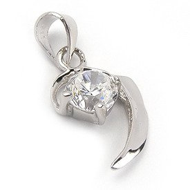 Srebrna Zawieszka Biała Cyrkonia