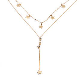 Złoty Naszyjnik Gwiazdki Stal Szlachetna