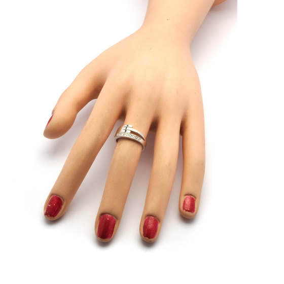 Srebrny Pierścionek Obrączka z Cyrkoniami