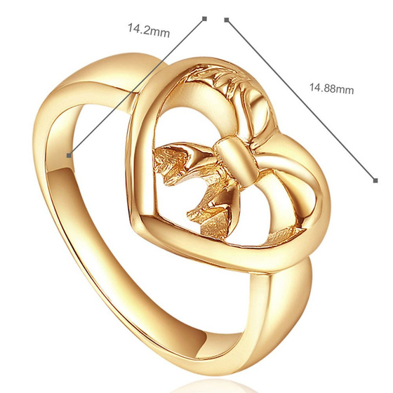 Pierścionek Srebrny Pokryty Złotem Serce