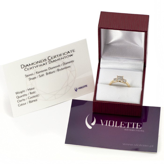 Pierścionek Złoty Wysadzany Brylantami 0.10ct