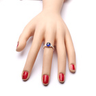 Srebrny Pierścionek z Szafirową Cyrkonią