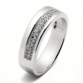 Srebrna Obrączka Wysadzana Mikro Cyrkoniami