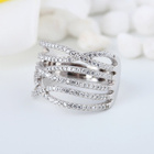 Szeroka Obrączka Srebrna Wysadzana Cyrkoniami