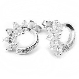 Kolczyki Srebrne z Białymi Kamieniami