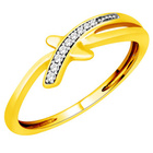 Złoty Pierścionek Wysadzany Brylantami 0.05ct