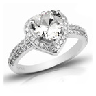 Pierścionek Srebrny z Diamentowym Sercem