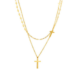 Złoty Naszyjnik z Krzyżykami Stal Szlachetna