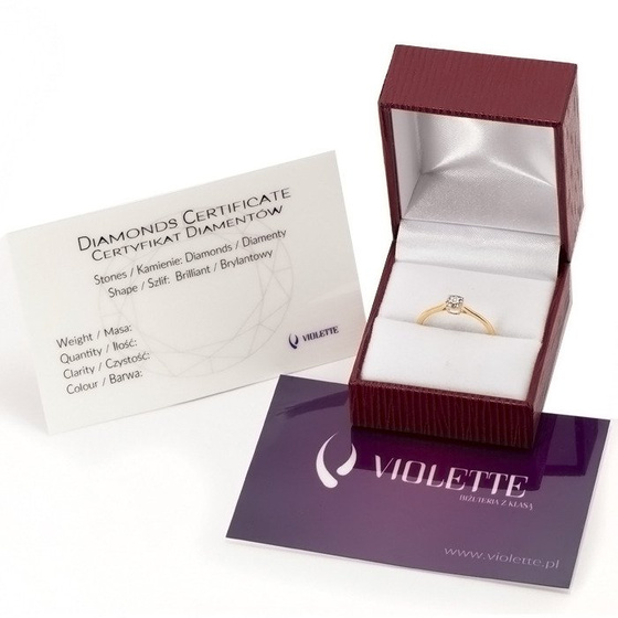 Pierścionek Złoty 375 Wysadzany Diamentami