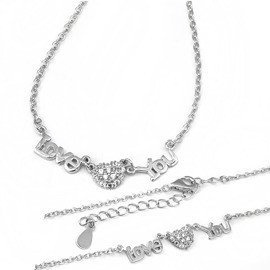 Srebrny Naszyjnik Ozdobne Serce Love You