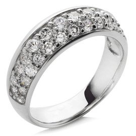 Srebrna Obrączka z Wysadzana Cyrkoniami