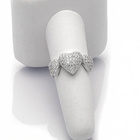 Pierścionek Srebrny Trzy Serca z Mikro Cyrkoniami