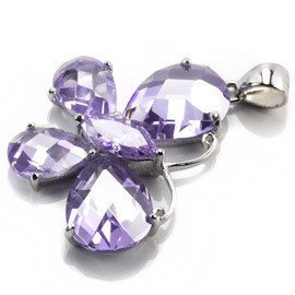 Zawieszka Srebrna Motyl i Lawendowe Cyrkonie