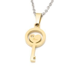 Naszyjnik Złoty Kluczyk Stal Szlachetna