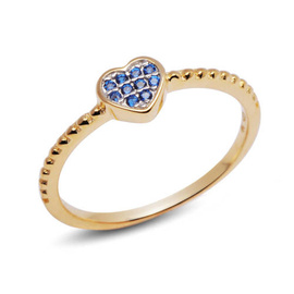 Srebrny Pierścionek Serduszko Pokryty Złotem