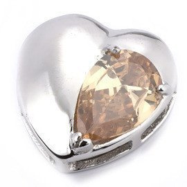 Zawieszka Srebrna Serce z Pomarańczową Cyrkonią