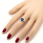 Srebrny Pierścionek Serduszko z Szafirową Cyrkonią