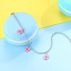 Bransoletka Srebrna Różowa Koniczynka