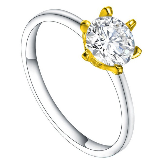 Srebrny Pierścionek z Dużą Brylantową Cyrkonią