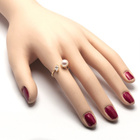 Pierścionek Srebrny Pozłacany Złotem z Białą Perłą