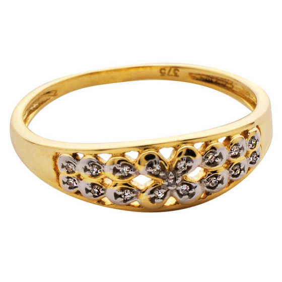 Złota Obrączka Wysadzana Brylantami