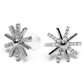 Kolczyki Srebrne Gwiazdy Wysadzane Cyrkoniami