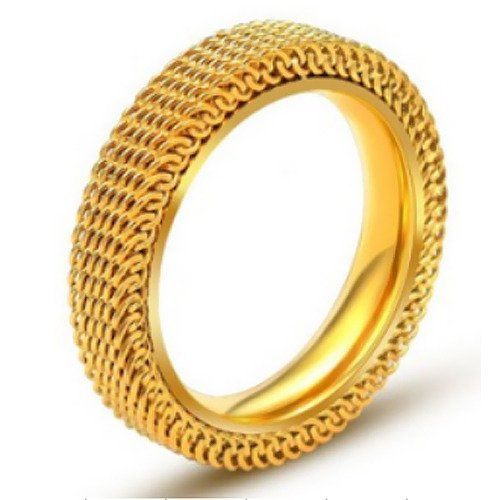 Pleciona Złota Obrączka ze Stali Szlachetnej