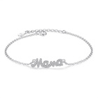 Bransoletka Srebrna Napis MAMA z Cyrkoniami
