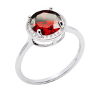 Srebrny Pierścionek z Czerwoną Cyrkonią