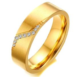 Złota Obrączka z Cyrkonią Stal Szlachetna