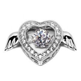 Zawieszka Srebrna Serduszko z Cyrkoniami