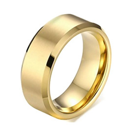 Złota Obrączka z Wolframu Matowana
