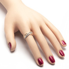 Złota Przeplatana Obrączka Wysadzana Brylantami 