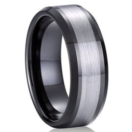 Czarna Obrączka z Wolframu Damsko Męska