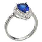 Srebrny Pierścionek z Szafirowym Kamieniem