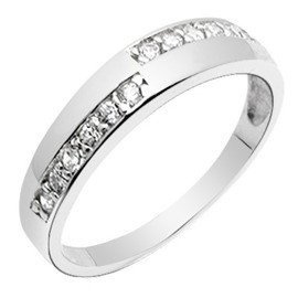 Wąska Srebrna Obrączka z Brylantowymi Cyrkoniami