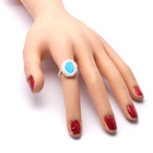 Srebrny Pierścionek Kształt Owalny z Opalem