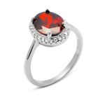 Srebrny Pierścionek z Czerwonym Kamieniem