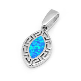 Srebrna Zawieszka z Niebieskim Opalem