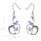 Srebrne Kolczyki Jabłuszka z Cyrkonią