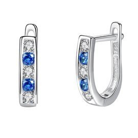 Srebrne Kolczyki z Szafirowymi Cyrkoniami