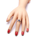 Srebrny Pierścionek z Szafirową Cyrkonią