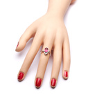 Srebrny Pierścionek z Rubinową Cyrkonią