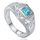 Srebrny Pierścionek z Błękitną Cyrkonią