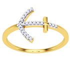 Złoty Pierścionek 375 Kotwica z Diamentami