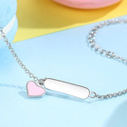 Bransoletka Srebrna z Różowym Serduszkiem